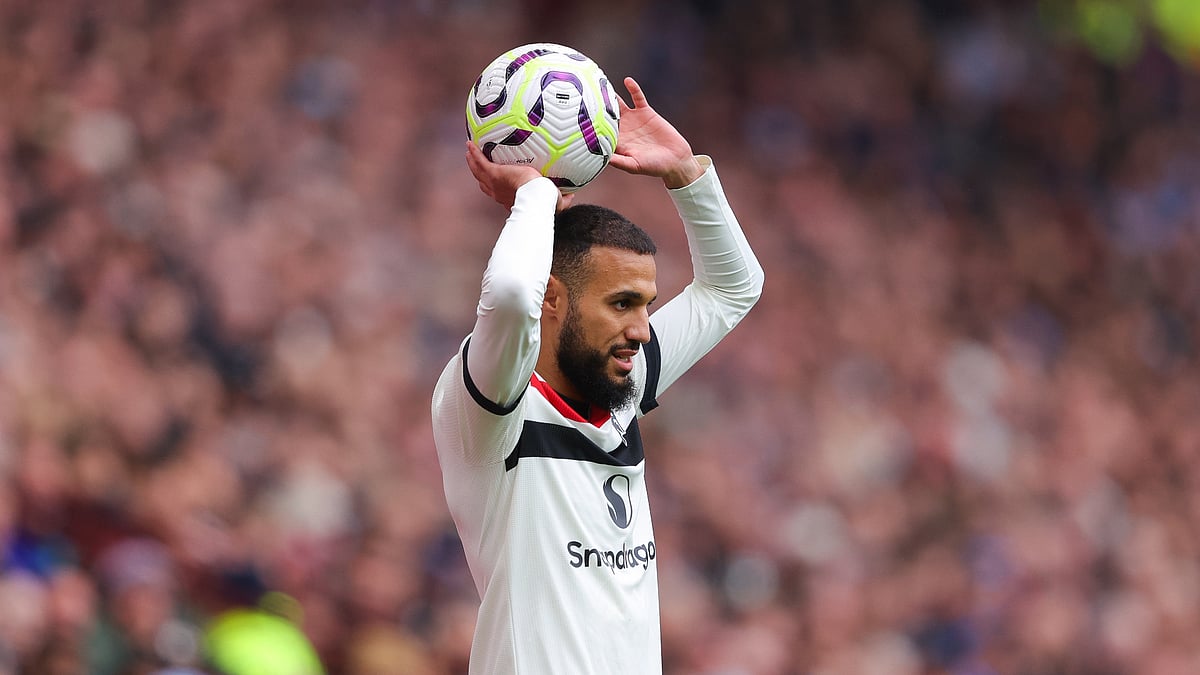 Noussair Mazraoui in action against Aston Villa