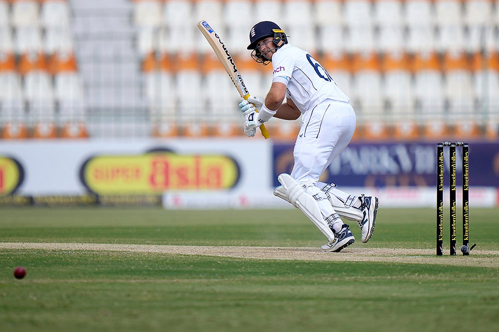 Pakistan vs England 1st test Cricket Day 3 Photo gallery_Joe Root plays a shot 