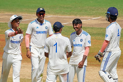 IND-19 vs AUS-19: India's bowler Mohamed Enaan celebrates the wicket of Australia's batter Lachlan Ranaldo