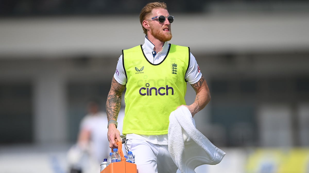Ben Stokes on drinks duty.