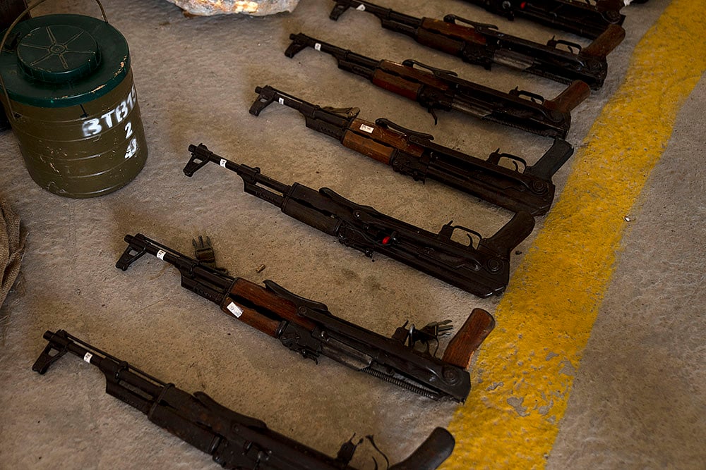 Israel Mideast Tensions IDF Displays Seized Hezbollah And Iranian Weapons_4