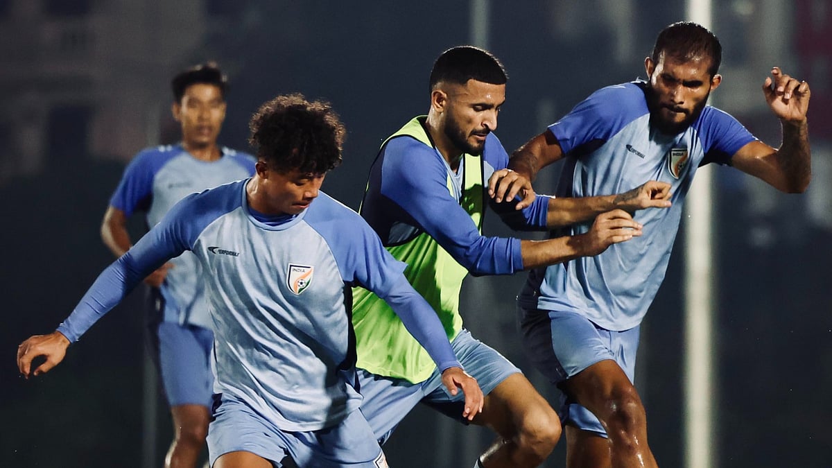 X/IndianFootball : Indian football team in practice ahead of their clash against Vietnam.