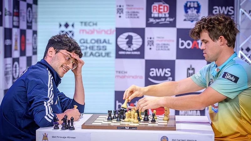 alireza vs magnus carlsen X chess base india