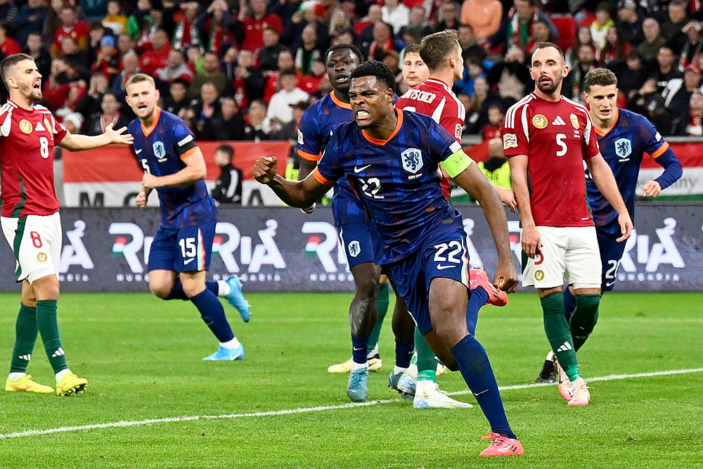 UEFA Nations League Soccer Hungary Vs Netherlands photo gallery_Denzel Dumfries