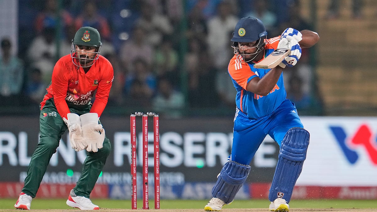 Indias Sanju Samson plays a shot during the second T20I. AP Photo