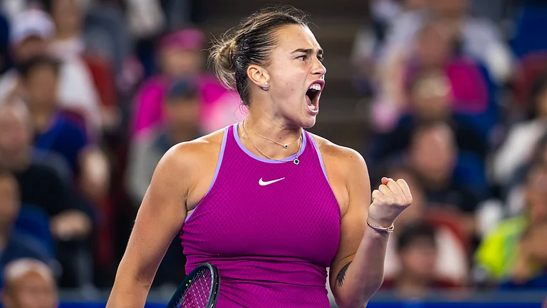 Aryna Sabalenka celebrates in Wuhan - null