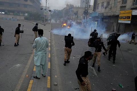 Police fire tear gas shell