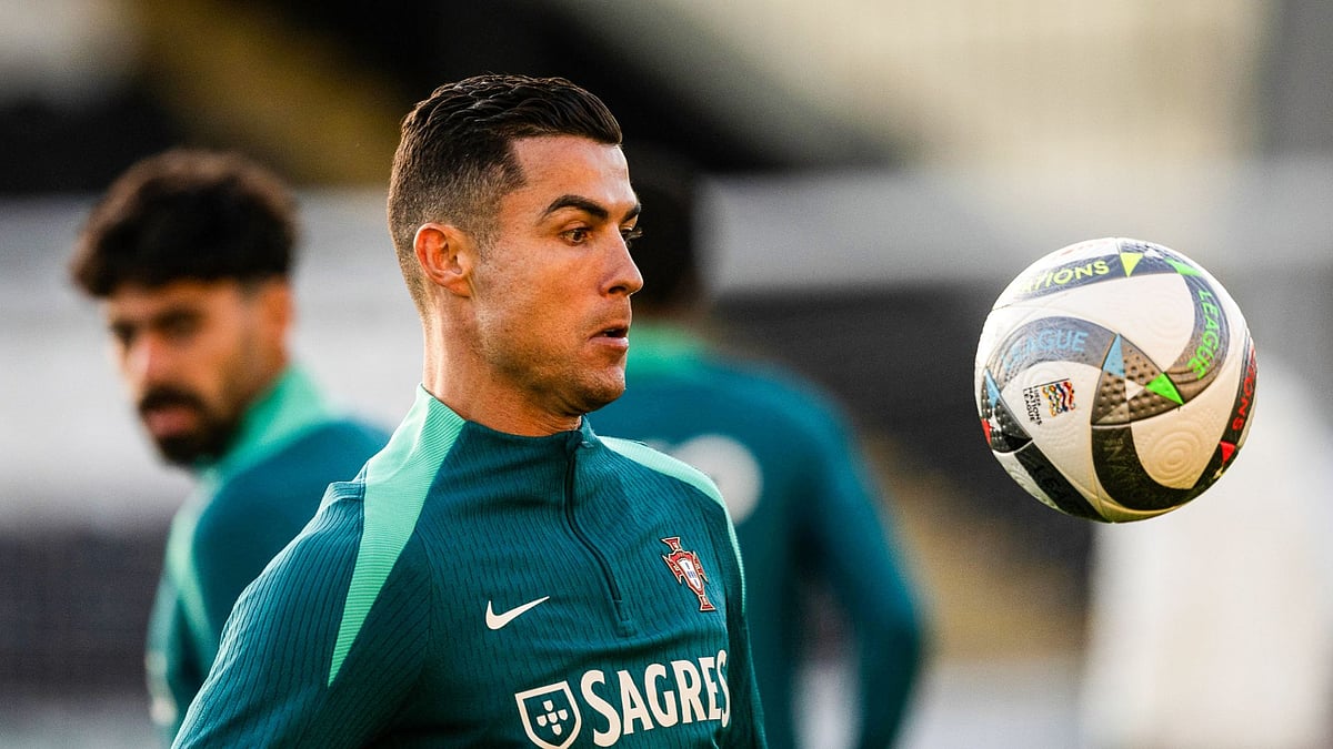 Cristiano Ronaldo in Portugal training.