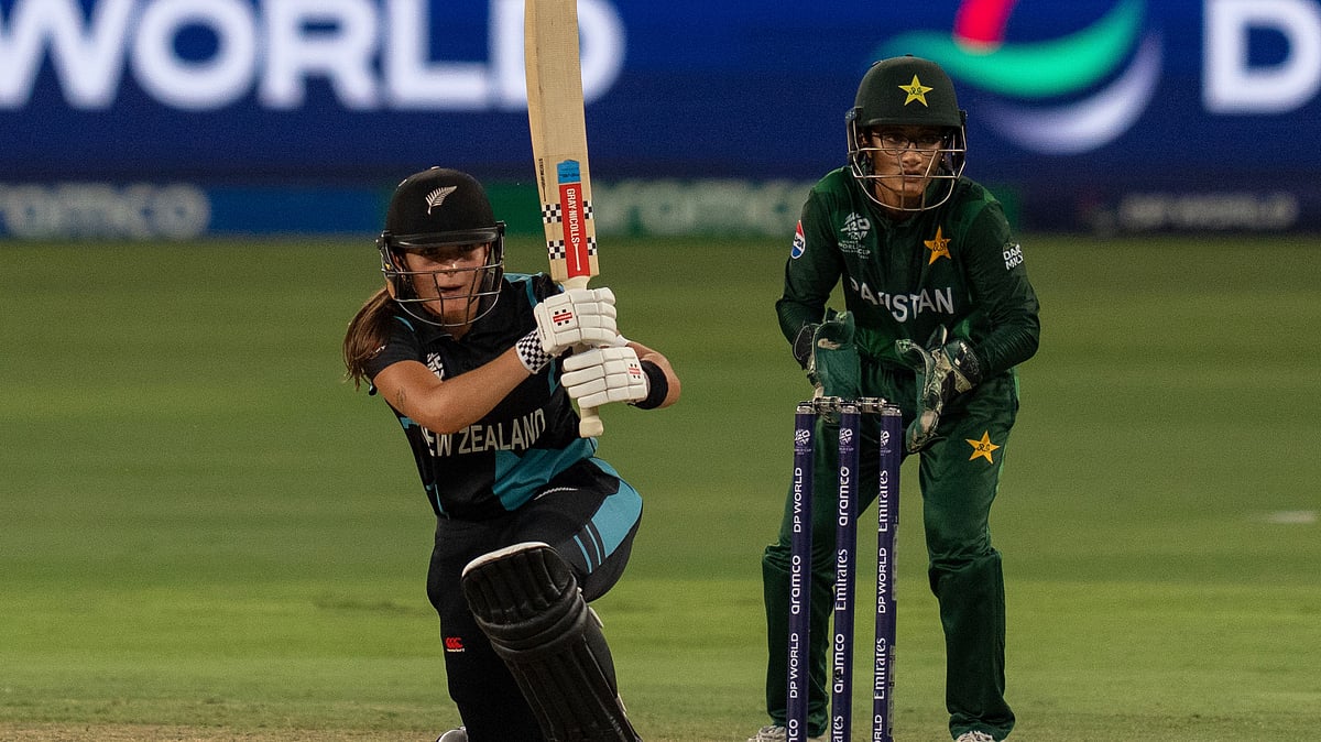New Zealand's Amelia Kerr bats during the ICC Women's T20 World Cup 2024 match between Pakistan and New Zealand at Dubai International Stadium - AP