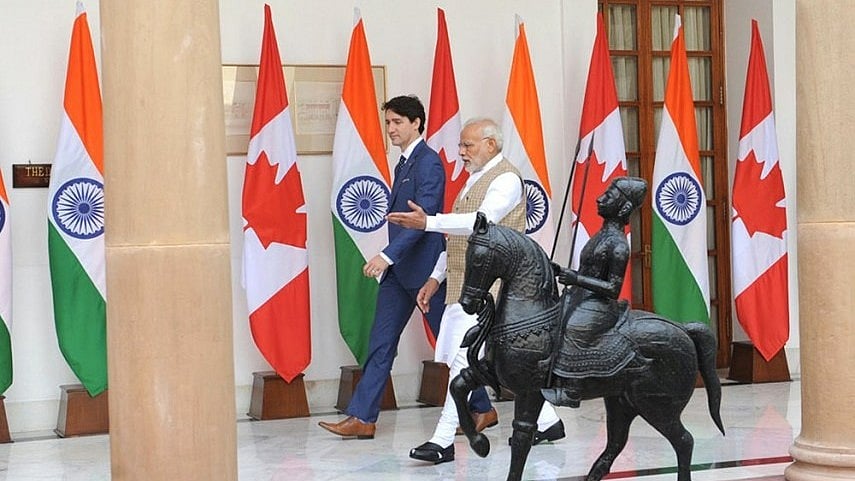 Photo: PTI : Indian Prime Minister Narendra Modi and Canadian Prime Minister Justin Trudeau at G20 Summit in New Delhi, 2023.