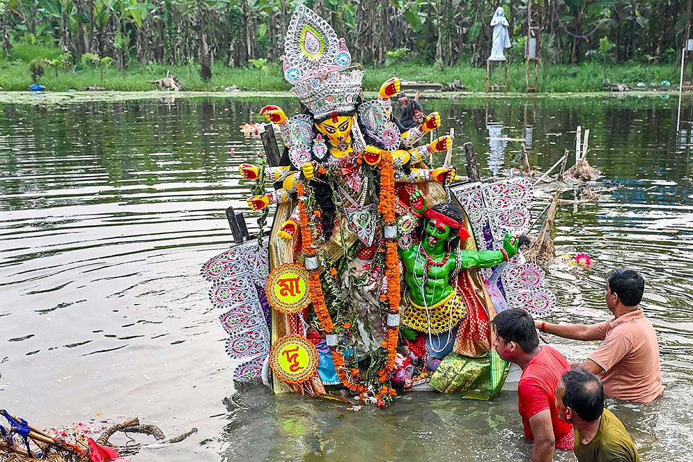 Goddess Durga idol immersion