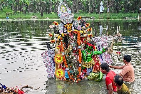 Goddess Durga idol immersion