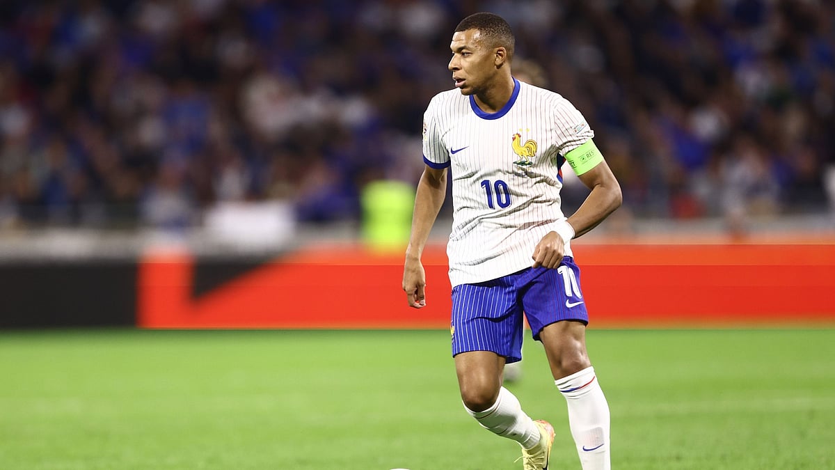 Kylian Mbappe playing for France