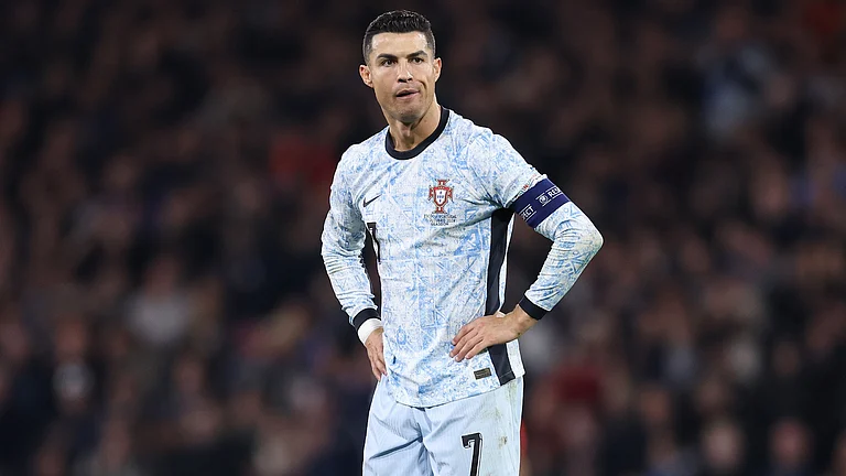 Cristiano Ronaldo's 200th start for Portugal ultimately ended in disappointment. - null