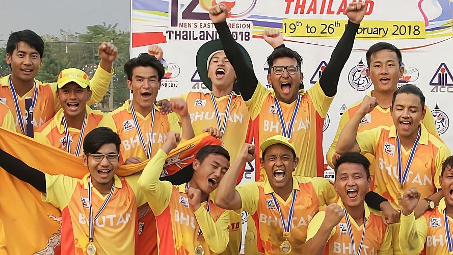 X/Bhutan Cricket Official : File photo of the Bhutan men's national cricket team.
