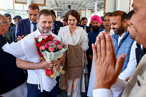 New J&K govt: Rahul Gandhi and Priyanka Gandhi Vadra arrive to attend the swearing-in ceremony 