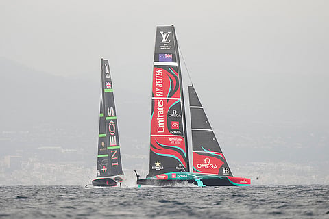America's Cup: Ineos Britannia and Emirates Team New Zealand warm-up for race 4 