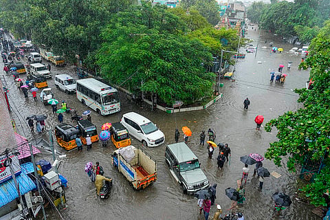 Tamil Nadu Rains: Waterlogged roads in Chennai