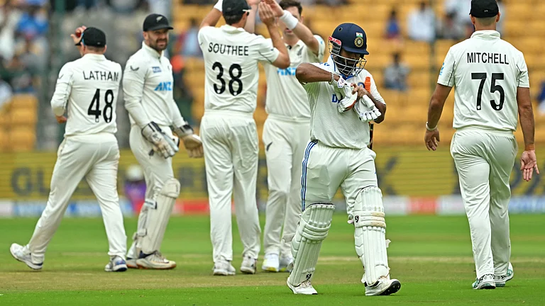 India produced their lowest Test score on home soil against New Zealand - null