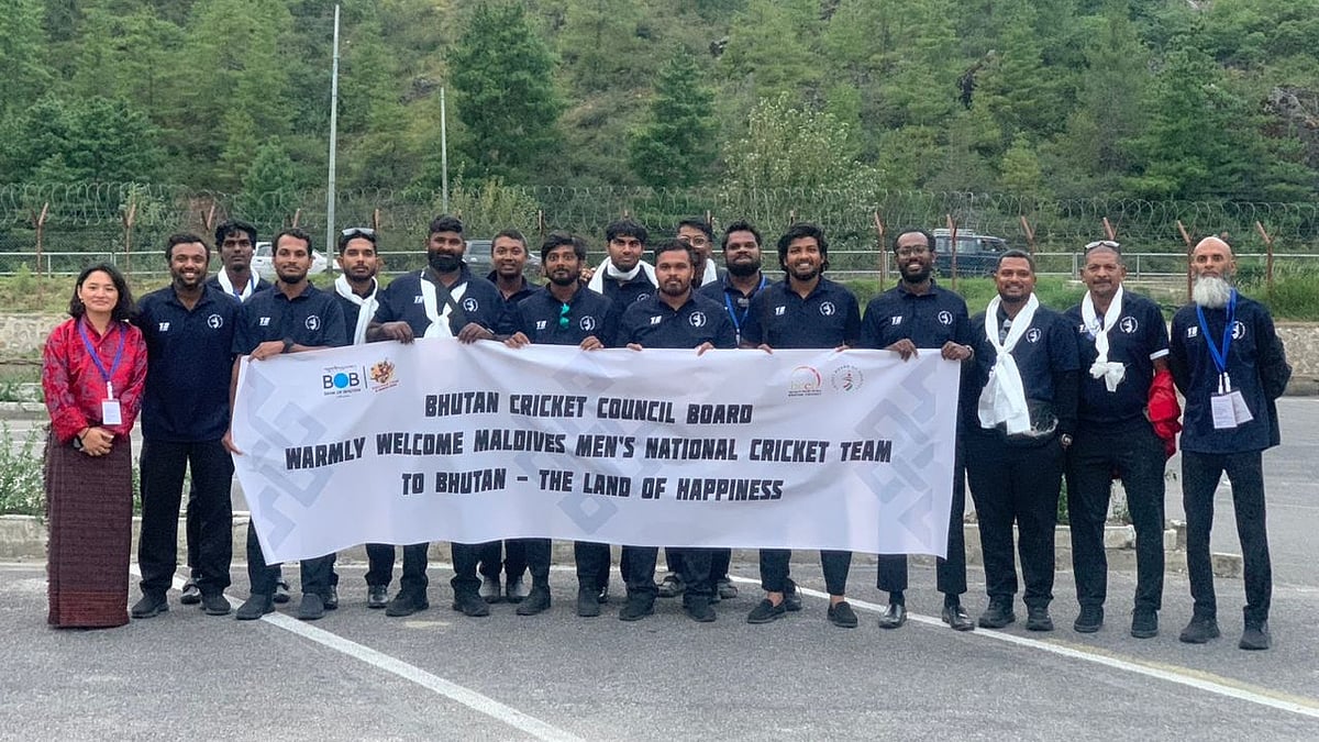X/Maldives Cricket : The Maldives men's cricket team arrives in Bhutan for the quadrangular series. 