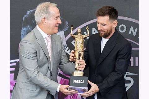 MARCA America Award: Inter Miami co-owner Jorge Mas with forward Lionel Messi 
