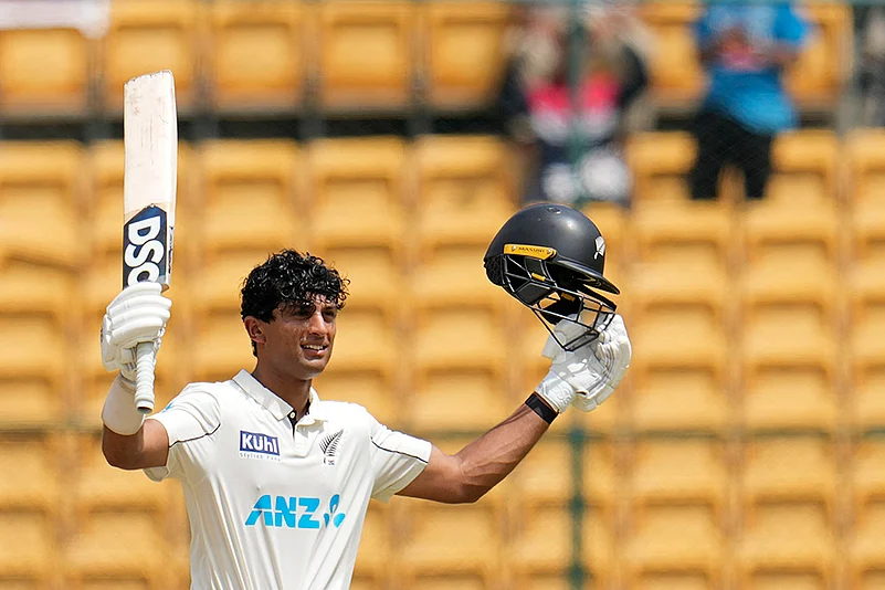 India vs New Zealand 1st Test Cricket Day 3 Photo gallery_Rachin Ravindra