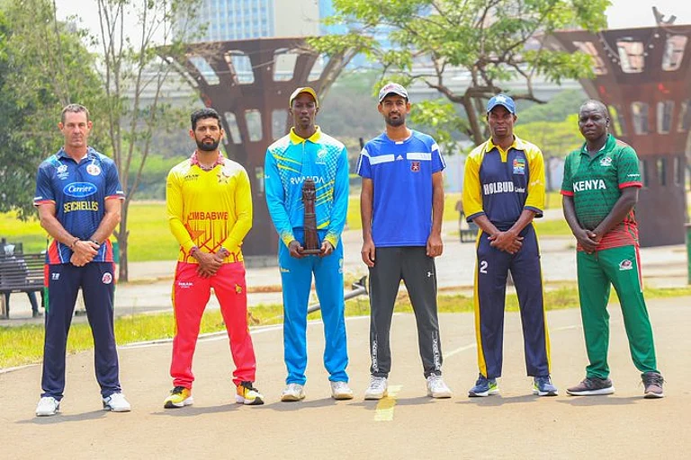 All six teams participating in the T20 World Cup Africa Sub-regional Qualifier B. - X/ZimCricketv