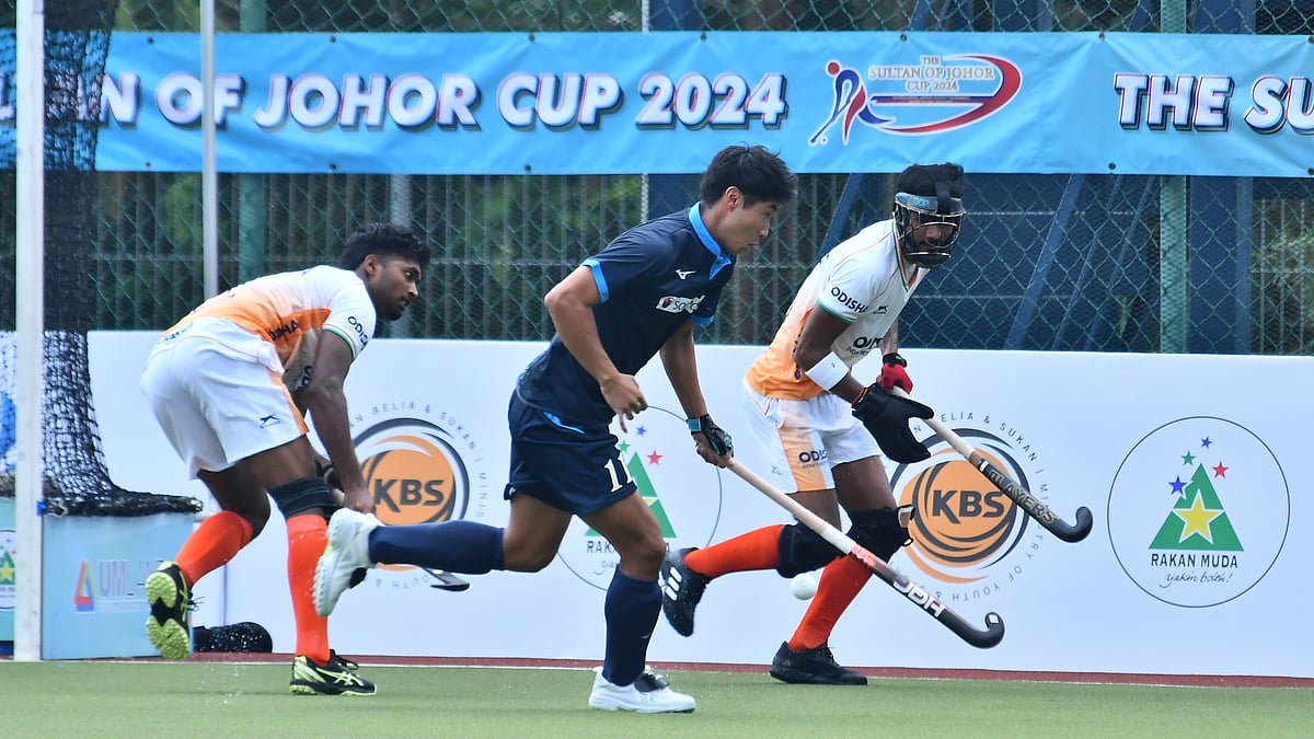 Action from the India vs Japan, Sultan of Johor Cup 2024 clash in Malaysia. - X/Asian Hockey Federation