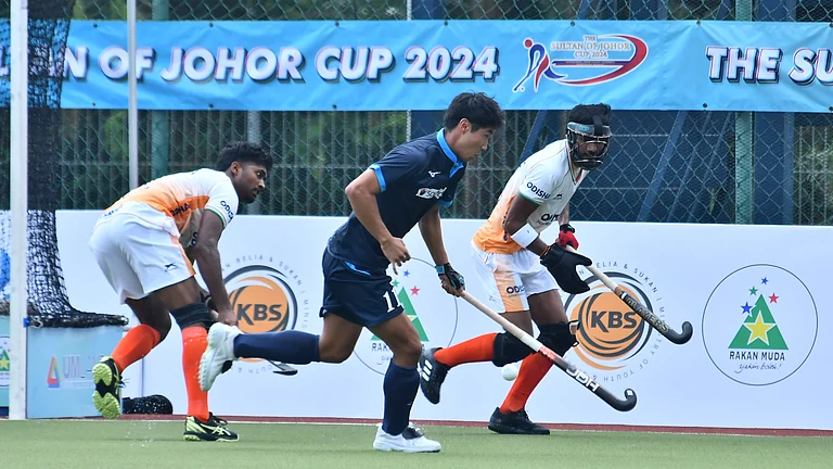 Action from the India vs Japan, Sultan of Johor Cup 2024 clash in Malaysia. - X/Asian Hockey Federation