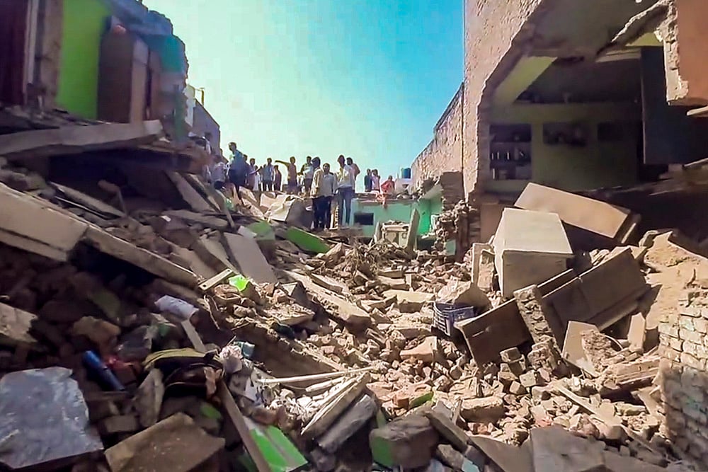 Blast at firecracker factory in Morena, Madhya Pradesh.