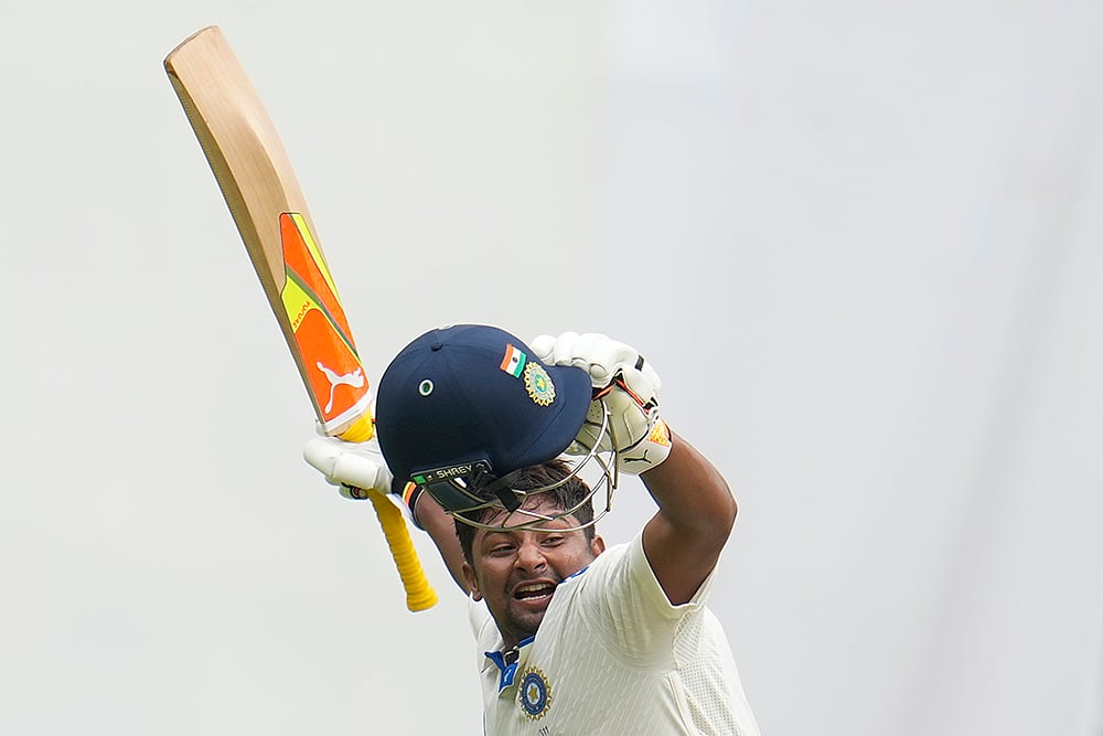 India vs New Zealand 1st Test Cricket Day 4 Photo gallery_Sarfaraz Khan 