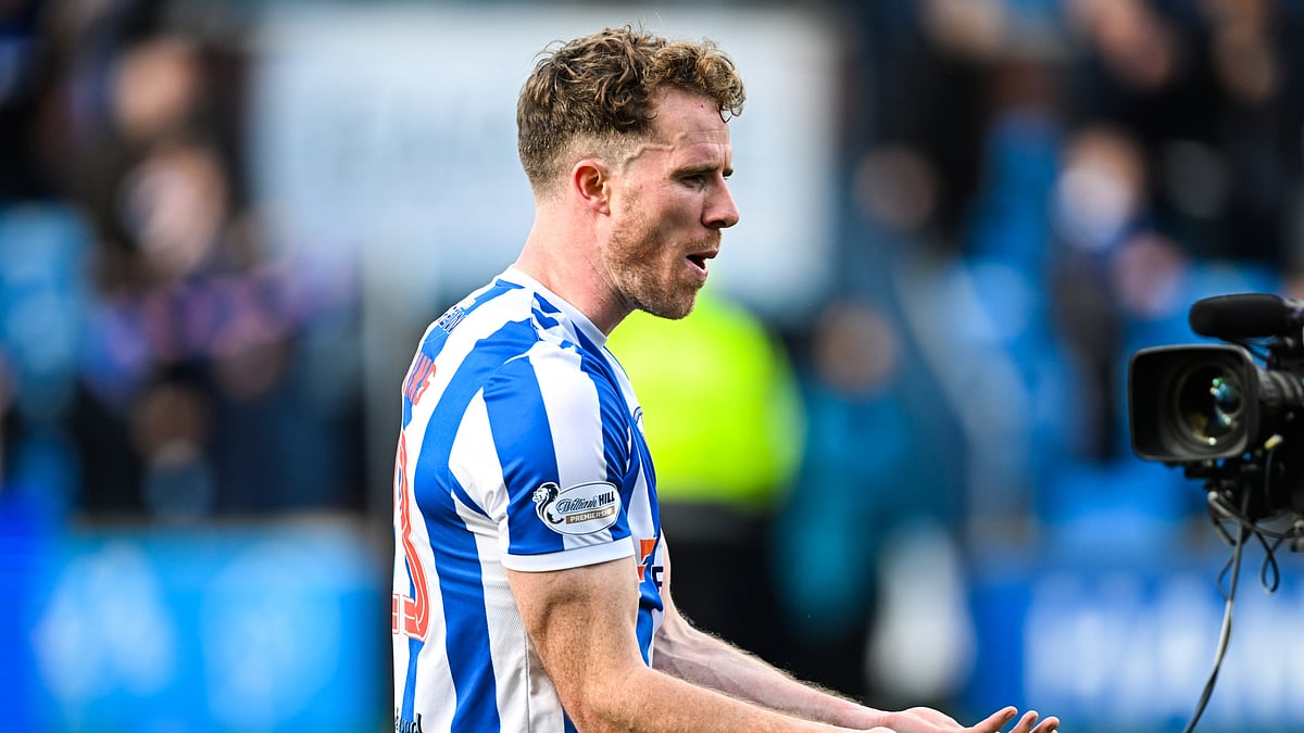 Marley Watkins celebrates his winner against Rangers