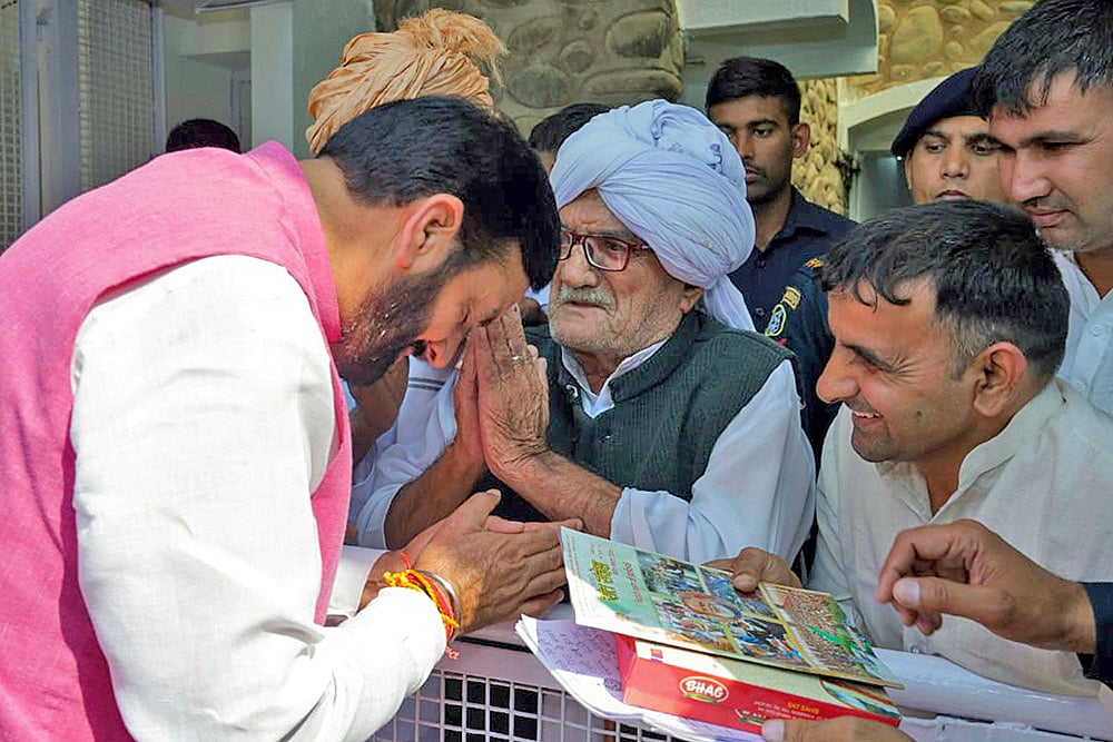 Haryana CM Nayab Saini meets people 