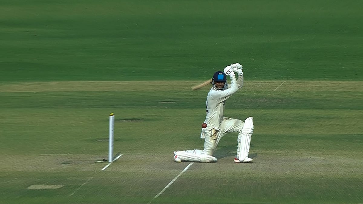 X/BCCI Domestic : Yash Dhull bats on Day 3 of the Delhi vs Tamil Nadu match in Ranji Trophy Group C.