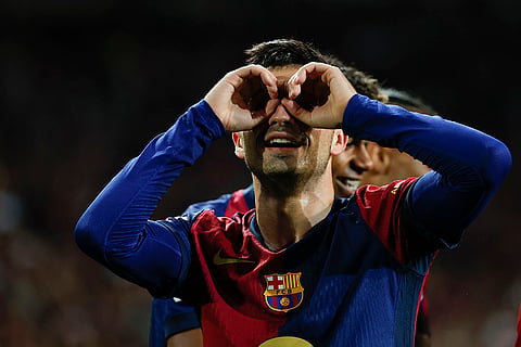 La Liga 2024-25: Barcelona's Pedri celebrates after scoring his side's second goal