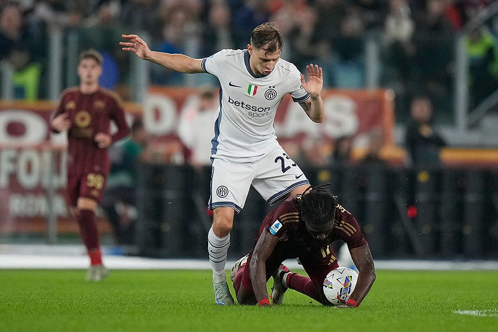 Italy Soccer Serie A 2024-25 AS Roma vs Inter Milan photo gallery_Nicolo Barella