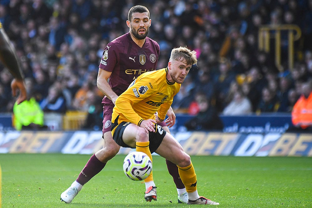 Britain Soccer Premeir League 2024-25 Wanderers and Manchester City photo gallery_Tommy Doyle