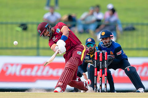 SL Vs WI, 1st ODI: West Indies' Captain Shai Hope plays a shot