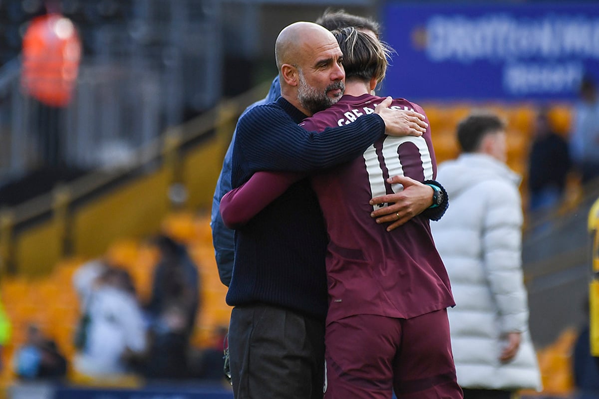 Britain Soccer Premeir League 2024-25 Wanderers and Manchester City photo gallery_Pep Guardiola