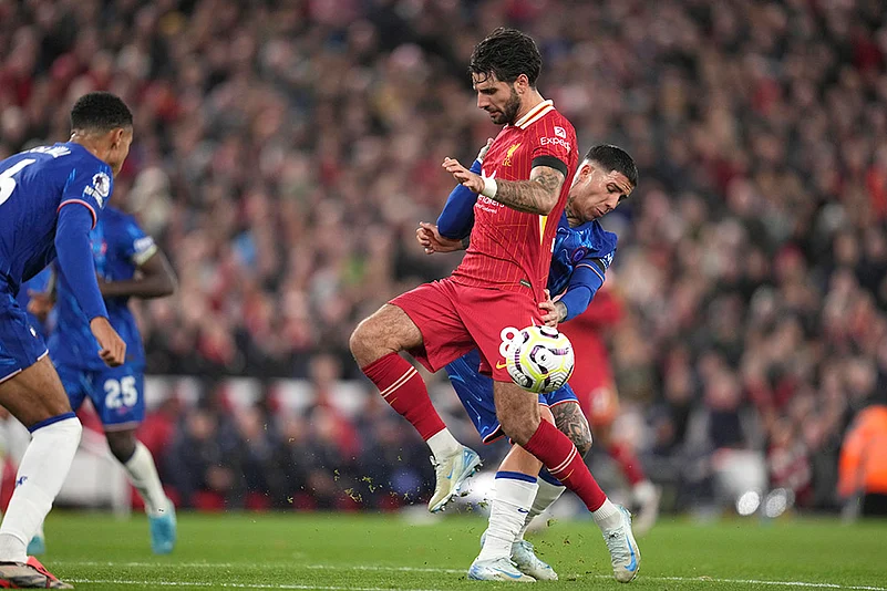 Britain Soccer Premeir League 2024-25 Liverpool vs Chelsea photo gallery_Enzo Fernandez