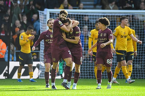 EPL 2024-25: Manchester City's Josko Gvardio is congratulated by Mateo Kovacic after scoring his side's first goal