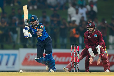 SL Vs WI, 1st ODI: Sri Lanka's Nishan Madushka plays a shot