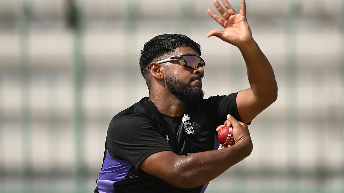 File photo of England all-rounder Rehan Ahmed bowling in the nets - null