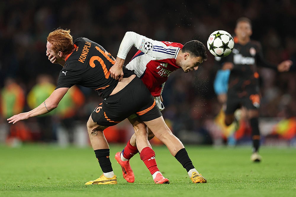 2024-25 UEFA Champions League soccer Arsenal vs Shakhtar Donetsk Photo gallery_Yukhym Konoplya