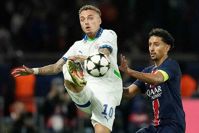 2024-25 UEFA Champions League soccer Paris Saint-Germain vs PSV Eindhoven Photo gallery_Marquinhos