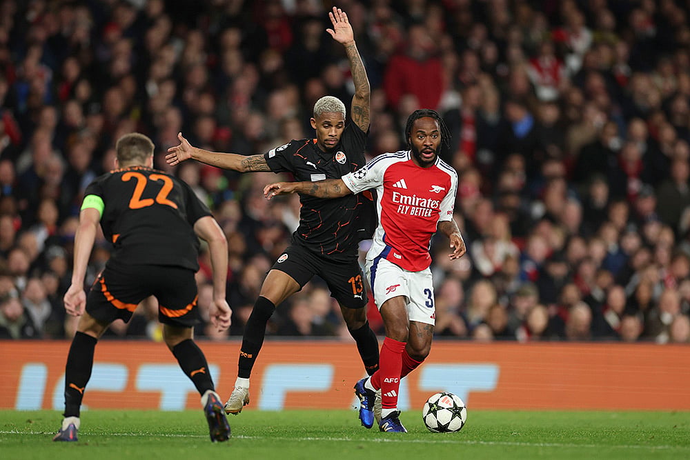 2024-25 UEFA Champions League soccer Arsenal vs Shakhtar Donetsk Photo gallery_Raheem Sterling