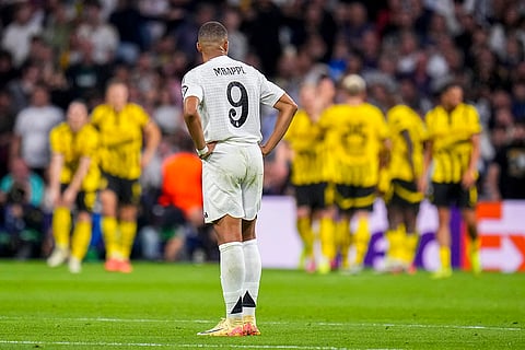 Champions League 2024-25: Dortmund's players celebrate their side's second goal