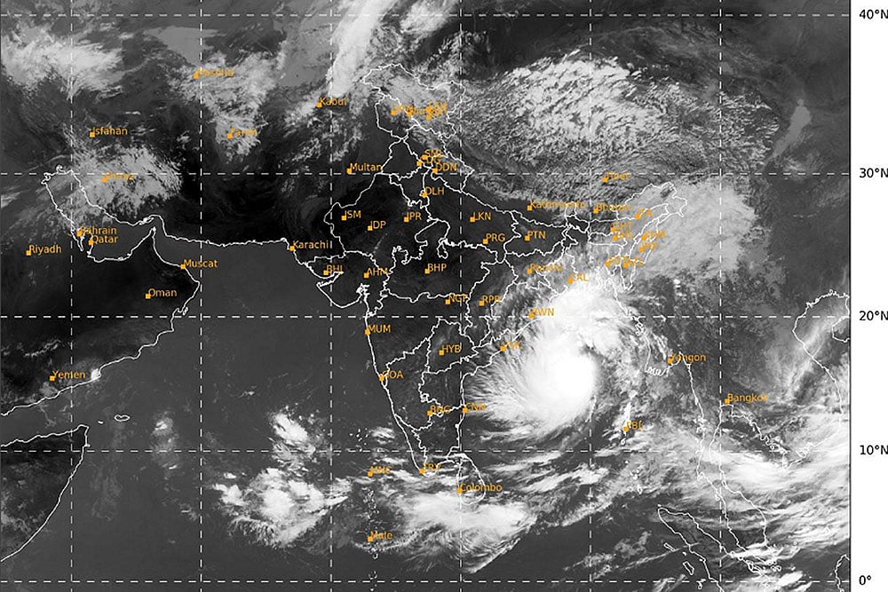 | Photo: PTI : Satellite image of Cyclone 'Dana'