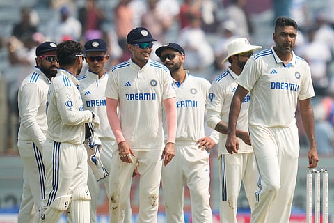 India Vs New Zealand 2nd Test: India's Ravichandran Ashwin, right, celebrates the dismissal of New Zealand's Will Young
