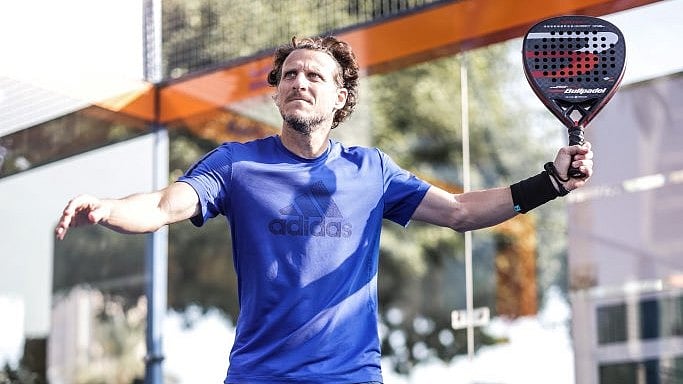 X/Diego Forlan : File photo of former Uruguay international Diego Forlan trying his hand at padel.